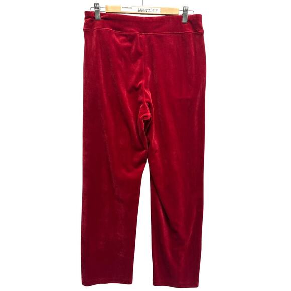 Tommy Bahamas Woman Velour Pull on Pants Small Red Spandex Pockets Boho Resort - Picture 7 of 11
